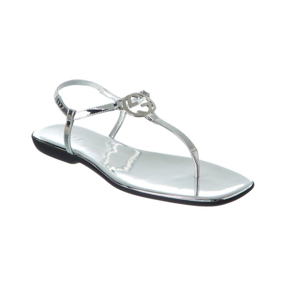 Gucci Leather Sandal, Silver